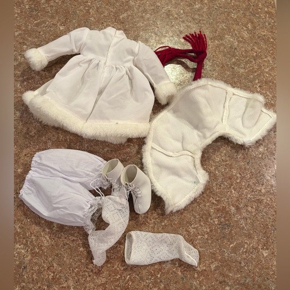 Vintage Winter Fashion Doll, Faux Fur Shrug, Dress, Lace Up Ice Skates, Scarf + - Picture 7 of 16